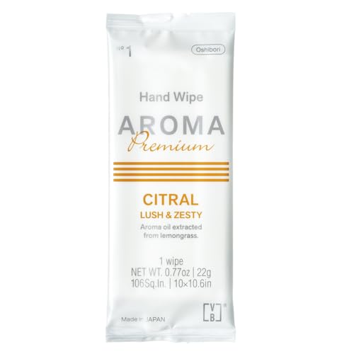 FSX Oshibori - Toalla de mano húmeda desechable de un solo uso AROMA Premium Citral, 100 unidades, Japón