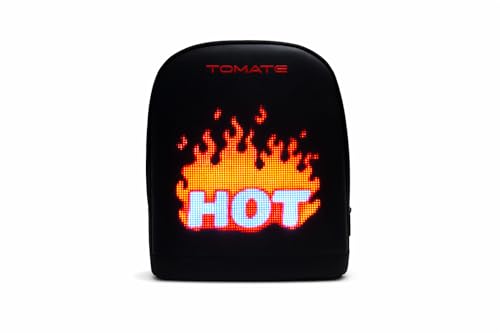 Mochila LED Personalizável RGB USB para Notebook 15.6” Painel Digital Gamer Moderna com App (Preto)