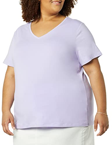 Image of Amazon Essentials Women's Plus Size Short-Sleeve V-Neck T-Shirt