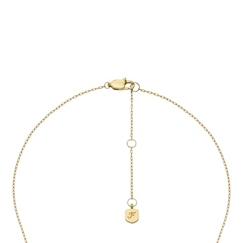 Image of Fossil Women's Gold-Tone Stainless Steel Pendant Chain Necklace for Women