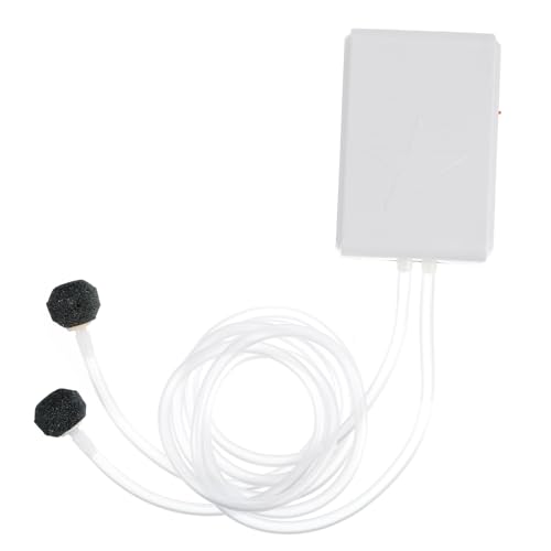 GALPADA Portable Dual Outlet Oxygen Pump for Fish Tanks Rechargeable Aquarium Ultra Quiet Operation Compact Design for and Carrying White