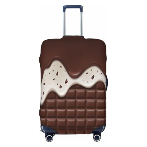 Elastic Travel Luggage Cover Printed Realistic Chocolate Cream Double-Sided Suitcase Protector Bag,Dust-Proof Cratch-Resistant Durable Suitcase Sleeve For Kid Adult,Medium