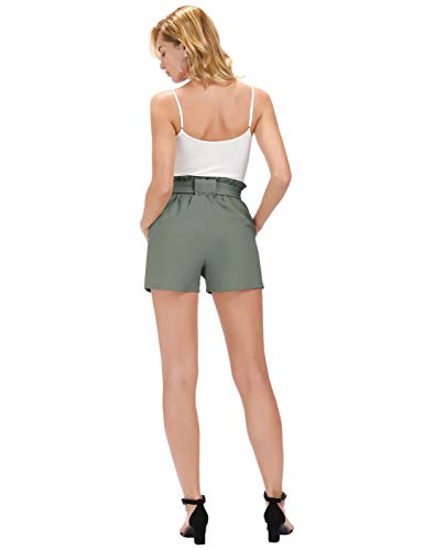 Grace Karin Women Bowknot Tie Ruffled Waist Summer Casual Shorts With Pockets #TOP1