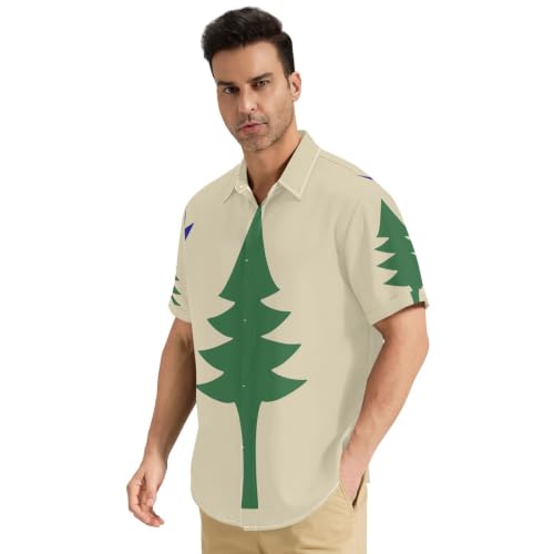 Chemises à manches courtes homme sans déformation style hawaïen Maine S