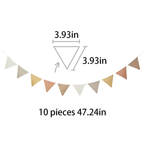 3.93 Feet Triangle Flag Banner Bunting Pennant For Kids Teepee Tent,Party And Room Decoration,10 Pcs Single Sided Cotton Fabric Flag，Children's Room Decoration Of Baby's Room #TOP5