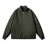 Mens Bomber Jackets Full Zip Up Long Sleeve Softshell Lightweight Coats Fall Fashion Jacket with Pockets