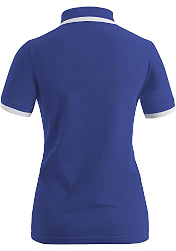 Clovery Women's Casual Design Short Sleeve Pk Polo Shirts Cobalt Medium #TOP2