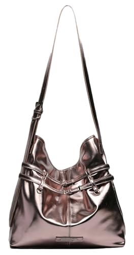 Stylish Pleated Crossbody Shoulder Bags Soft PU Leather Handbags Satchel Waterproof Purse for Ladies