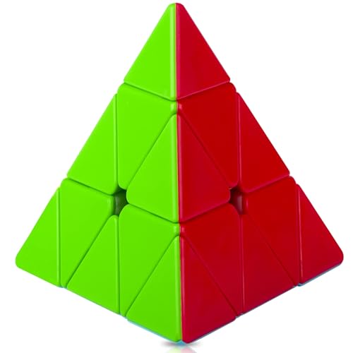 Image of CFMOUR Pyramid Speed Cube - Stickerless Triangle 3x3x3 Magic Cubes | Moyu Meilong, Fast Smooth Turning, Vivid Colour, Puzzle Game, Brain Toy for Teens and Adults