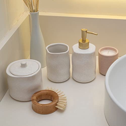 Oikos - Porta Objetos com Tampa de Cerâmica Orgânico Branco