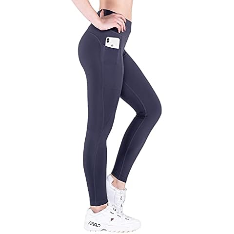 VS Nachhaltige Yoga Leggings für Damen lang mit Tasche, Blickdicht Sport Kompression Leggins High Waist Cover