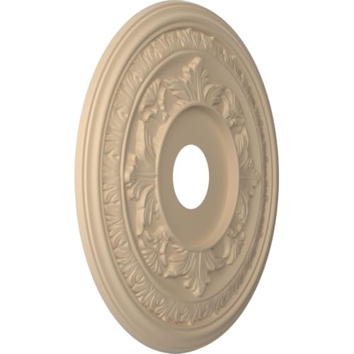 Image of 19 inchOD x 3 1 /2 inchID x 1 inchP Baltimore Thermoformed PVC Ceiling Medallion (Fits Canopies up to 7 3 /4 inch), UltraCover Satin Smokey Beige