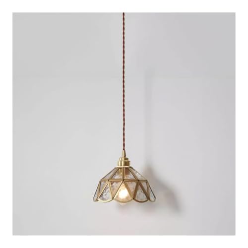 Lampe suspendue géométrique en verre et laiton avec base E27 - 2