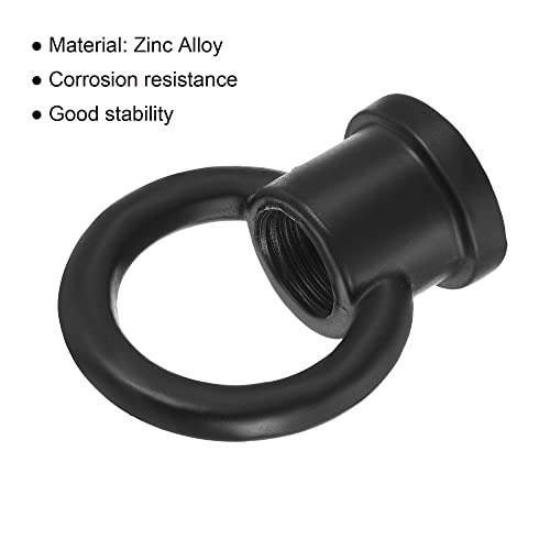 sourcing map 2 Stück Ösenmutter 15kg max. Belastung 29x35mm M10 Gewinde Ringform Weibliche Schlaufe für Hängelampe Kronleuchter Schwarz