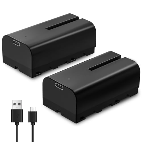 OANSER Replacement NP-F550 Battery with USB-C 3500mAh for NP-F970 NP F550 F750 F770 F960 F530 F330 F570 CCD-SC55 TR516 TR716 TR818 TR910 TR917 NPF Battery for LED Light/Monitor/Camera(2 Pack)
