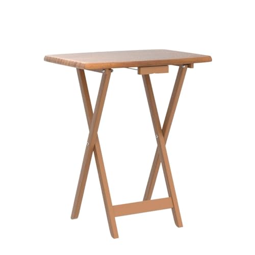 Winsome Dylan Snack Table Set with Stand, Oversized, for Living room, 26", Teak, Set of 4 Tables