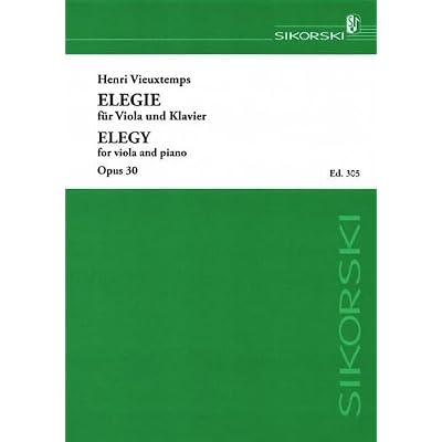 Elegie: f&uuml;r Viola und Klavier. op. 30. viola, piano.