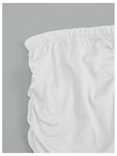 GORGLITTER Women's Casual Ruched High Waisted Bodycon Maxi Skirt Stretchy Solid Long Pencil Skirts4