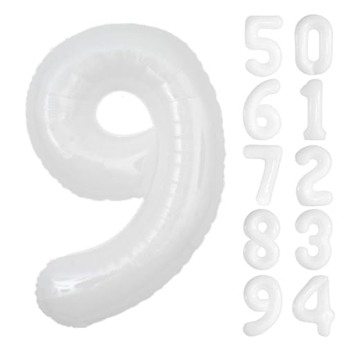 Diva 数字バルーン ビッグ約90cm バルーン 風船 大きい 巨大 数字 ビッグバルーン 大きい風船 飾り付け 誕生日 記念日 イベント 内祝い くすみ 9 ホワイト