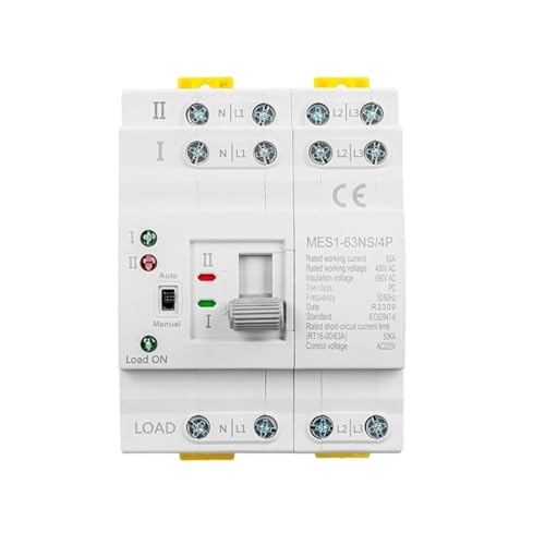 ATS commutateur de transfert automatique 4 pôles inverseur source double alimentation AC 400V 63A