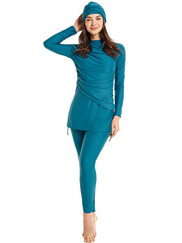 seafanny Traje de baño musulmán de 3 Piezas para Mujer con Cubierta Completa Hijab Burkini Modesto Traje de baño