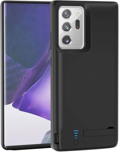 Battery Case for Galaxy Note 20 Ultra, Extended Batteri Charging Cases for Samsung Galaxy Note 20 Ultra Rechargeable External Backup Power Bank Charger Cover,5000mAh, Add Extra Juice Black