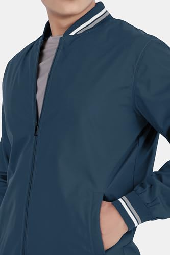 Image of Celary Men's Bomber Jacket Polyester Standard Length | Lightweight Casual Zip-Up Jacket | Stylish Slim Fit Outerwear for All Seasons