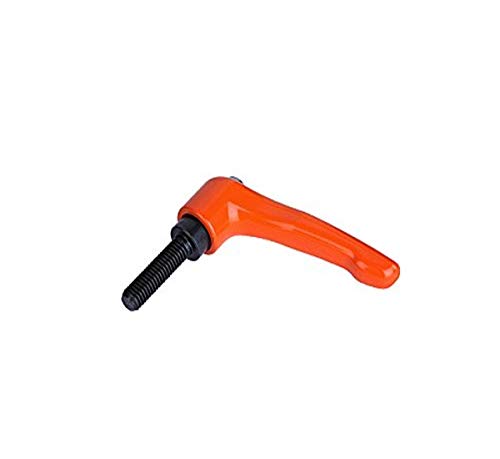 Image of Kipp 06460-92082X40 Zinc Adjustable Handle with Protective Cap and M8 External Thread, Modern Design Style, Metric, Orange Powder-Coated Finish, Steel Components, Size 2, 40 mm Screw Length
