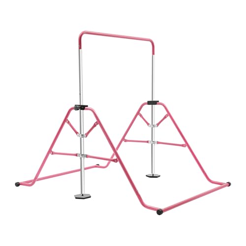 Fyssnn Barre de gymnastique stable pour enfants, barre de traction réglable en hauteur, barre de gymnastique autoportante pour l'intérieur et l'extérieur, barre de gymnastique pour la maison