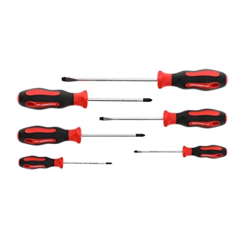 GEDORE red Schraubendreher-Satz 6-teilig inkl. Schlitzschraubendreher 3/5,5/6,5 mm sowie Kreutzschlitz-Schraubendrehern PH 0 1 & 2