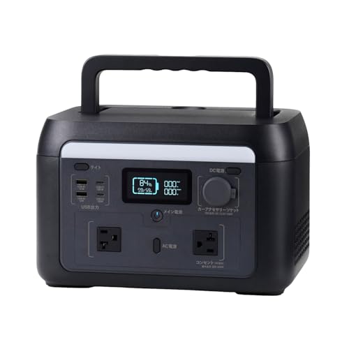 ロジテック ポータブル電源 500P(容量512wh/AC出力600W)[DE-PS500PLBK]