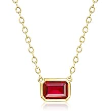 Pure Collection by Ross-Simons 0.90 Carat Lab-Grown Ruby Necklace in 18kt Gold Over Sterling. 16 inches