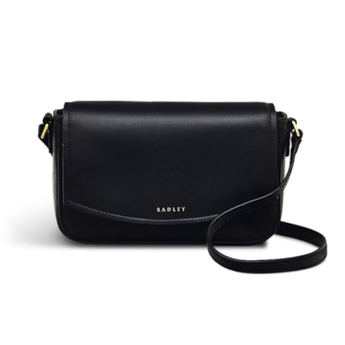 RADLEY London River Road Women's Mini Leather Flapover Phone Crossbody Bag, Black