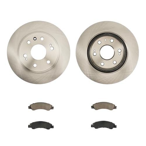 Image of KAX Front Brake Kit, OE Brake Rotors and Ceramic Brake Pads | Fits Chevrolet /GMC /Cadillac-Silverado 1500 / Sierra 1500 /Suburban /Tahoe, Yukon /Suburban 1500 / Yukon XL /XTS /Avalanche /Yukon XL 1500
