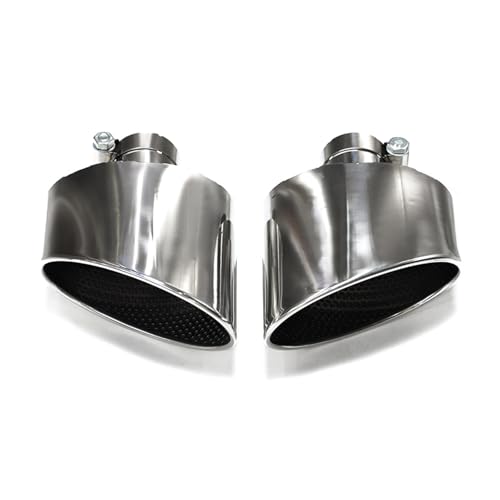 に適合する A3 に適合する A4 に適合する A5 RS3 RS4 RS5 RS6 RS7 へのアップグレード オーバルエキゾーストチップ テールパイプ ノズル エキゾーストシステム マフラーチップ 車用マフラーカッター(Silver A)