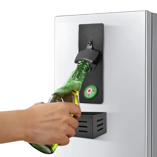 2 en 1 Abrebotellas, Extraíble, Magnetico, Abridor de Botellas de Pared con Colector Tapón Botella, Abridor Cerveza, Regalos para Hombre Cumpleanos, Papá, Esposo, Amigos y Colegas