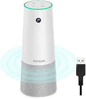 Nuroum C20 Conference Webcam w/Microphone&Speaker for 1080P Video Call, 100° Ultra Wide Angle, 13ft Voice Pickup, AI Noise-Cancel, All-in-one PC Camera, USB Plug&Play&Power Speakerphone for Zoom/Teams