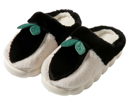 Solyinne Kawaii Strawberry Slippers for Woman Men Fuzzy House Memory Foam Slipper Cute Furry Lined Bedroom Shoes Indoor/Outdoor