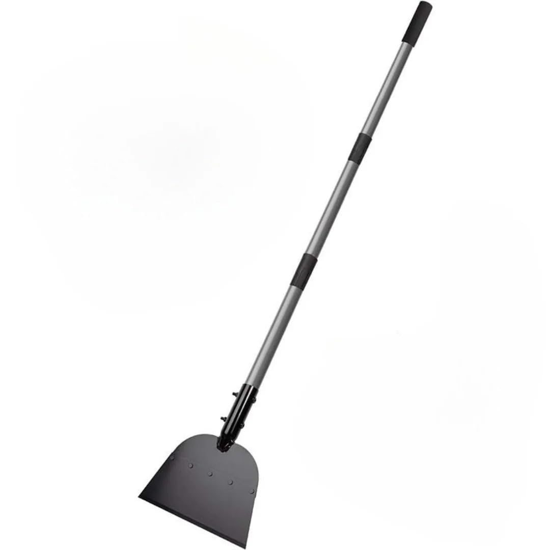 Flachschaufel, Schneeschaufel, Eiskratzer, Bodenschaber, Gartenreinigungsschaufel for den Außenbereich, Eisschaufel for die Auffahrt, Werkzeuge zur Unkrautentfernung(Silver Rod)