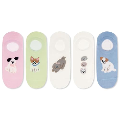 Image of Violet Mist Women No Show Socks Animal Patterned Low Cut Liner Socks Girls | Non Slip Invisible Socks, Novelty Funny Pattern Footies Flat Boat Socks Casual, Summer