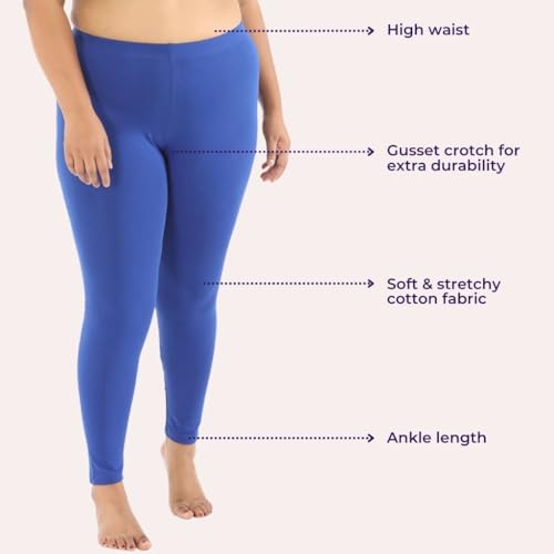 Image of Adira | Plus Size Leggings for Women | Plus Size Leggings for Women | High Waist | Ankle Length | Soft Cotton & Elastane Blend | Non-See-Through | Gusset Crotch Prevents Ripping