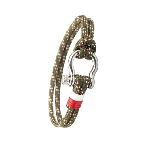 Pulsera Náutica de Cuerda con Ancla de Acero, 21 cm