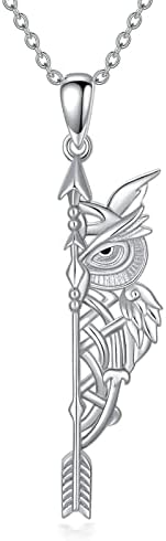 VONALA Wolf/Owl/Dragon/Horse Viking Necklace Sterling Silver Wolf Viking Necklace for Men Abalone Shell Animal Jewelry for Women Men Unisex Birthday Gift