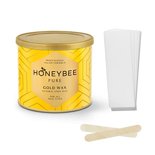 Image of HoneyBee Pure Gold Wax For Women Hair Removal| Painless Wax For Removing Tan, Dead Skin From Legs, Arms, Underarms | Gold Full Body Wax For Women, Pack of 1 (600g)