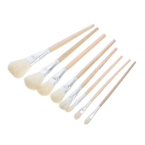 CIMAXIC 8 Piezas Pincel de Lana Taburete decoración Pinceles Redondos Pintura de Arte rotuladores acuarelables rotulador acuarelable practicando Pincel Cepillo de Arte doméstico Madera