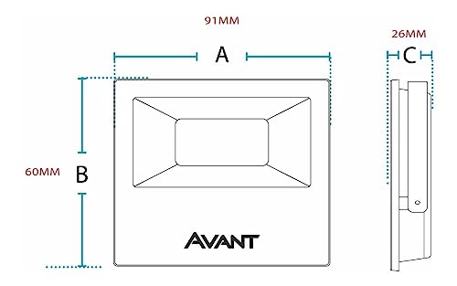 AVANT 259100579 Refletor Led Slim, Im10. Am3000 K, Bivolt, 750, Luz Amarela