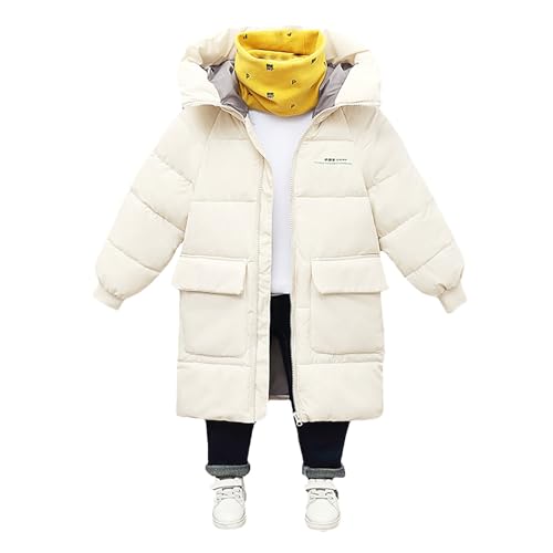 OBiQuzz Chaqueta acolchada para niños ligera: chaqueta de plumón cálida chaqueta acolchada larga de invierno con cremallera chaqueta de algodón monocolor abrigo de invierno cómodo abrigo acolchado