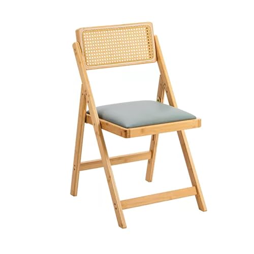 Chaise pliable en rotin et bois d'origine avec son dossier confortable