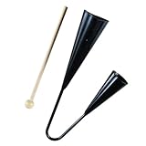 Abaodam Traditionelles Agogo Glockenspiel Kinderinstrument mit Zwei Handlich Langlebig Schwarzes...