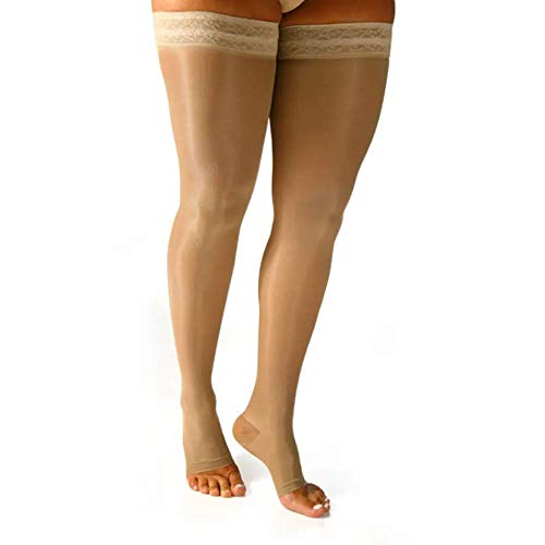 Meia 7/8 Meia Coxa AF 120A 15-20 Mmhg Ponteira Aberta Sigvaris Natural 2